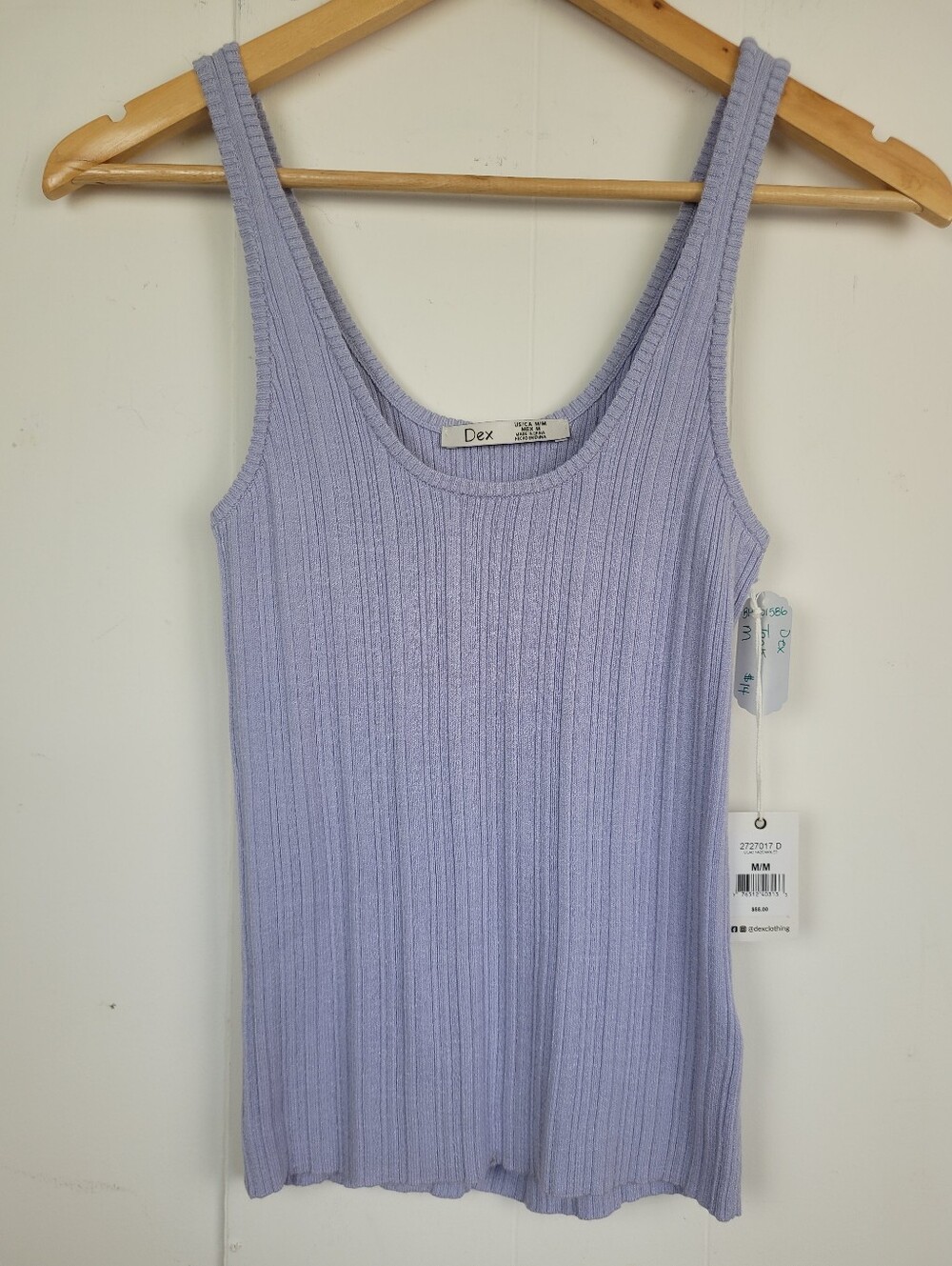 Dex Medium Lilac Haze Ribbed Knit Tank Top NWT